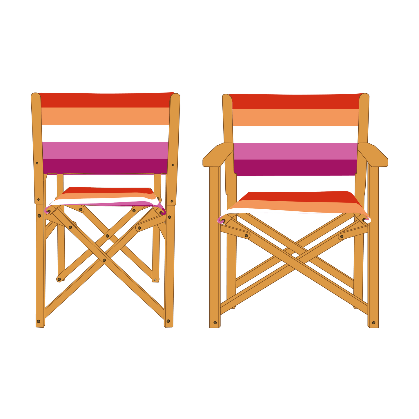Sunset Lesbian (WLW) Pride Personalised Directors Chair