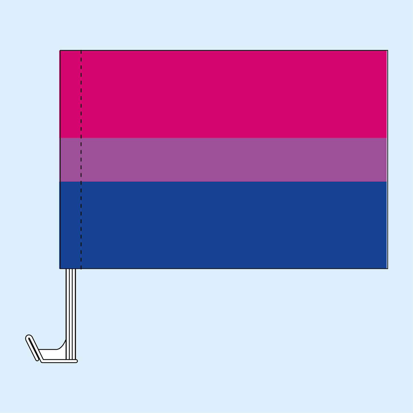 Bisexual pride car flag