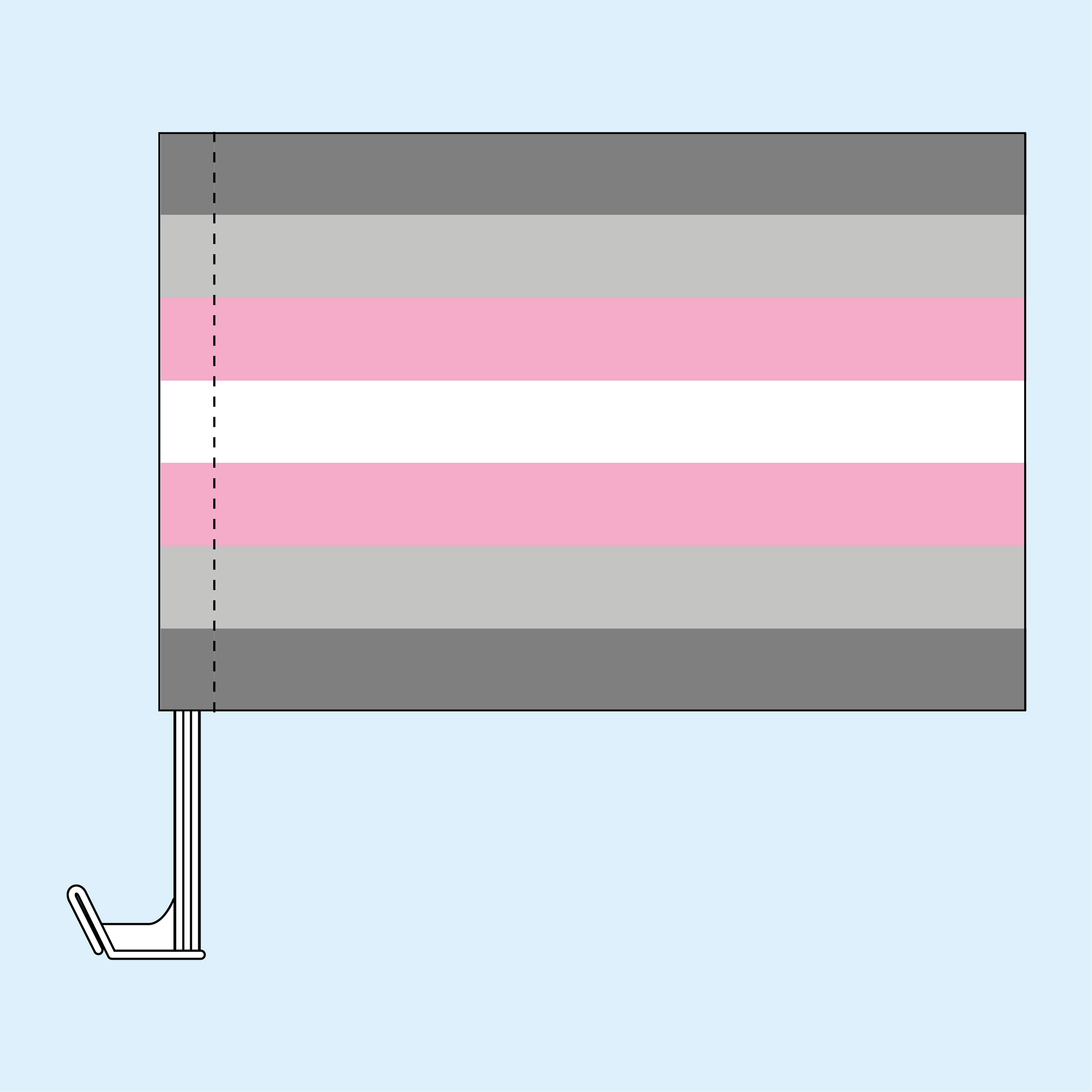 Demigirl Pride car flag