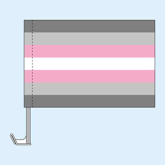 Demigirl Pride car flag