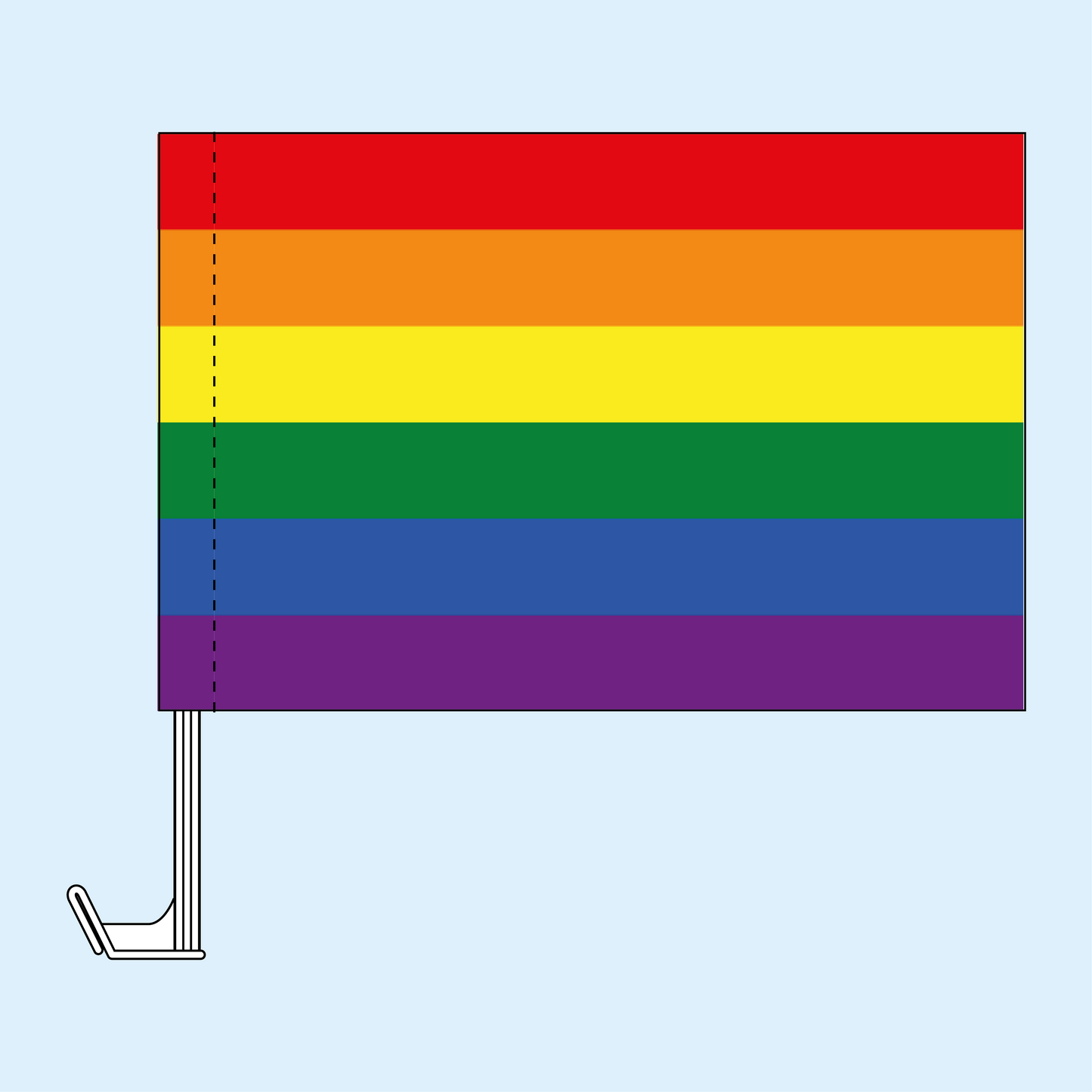 Gilbert Rainbow Pride Car Flag