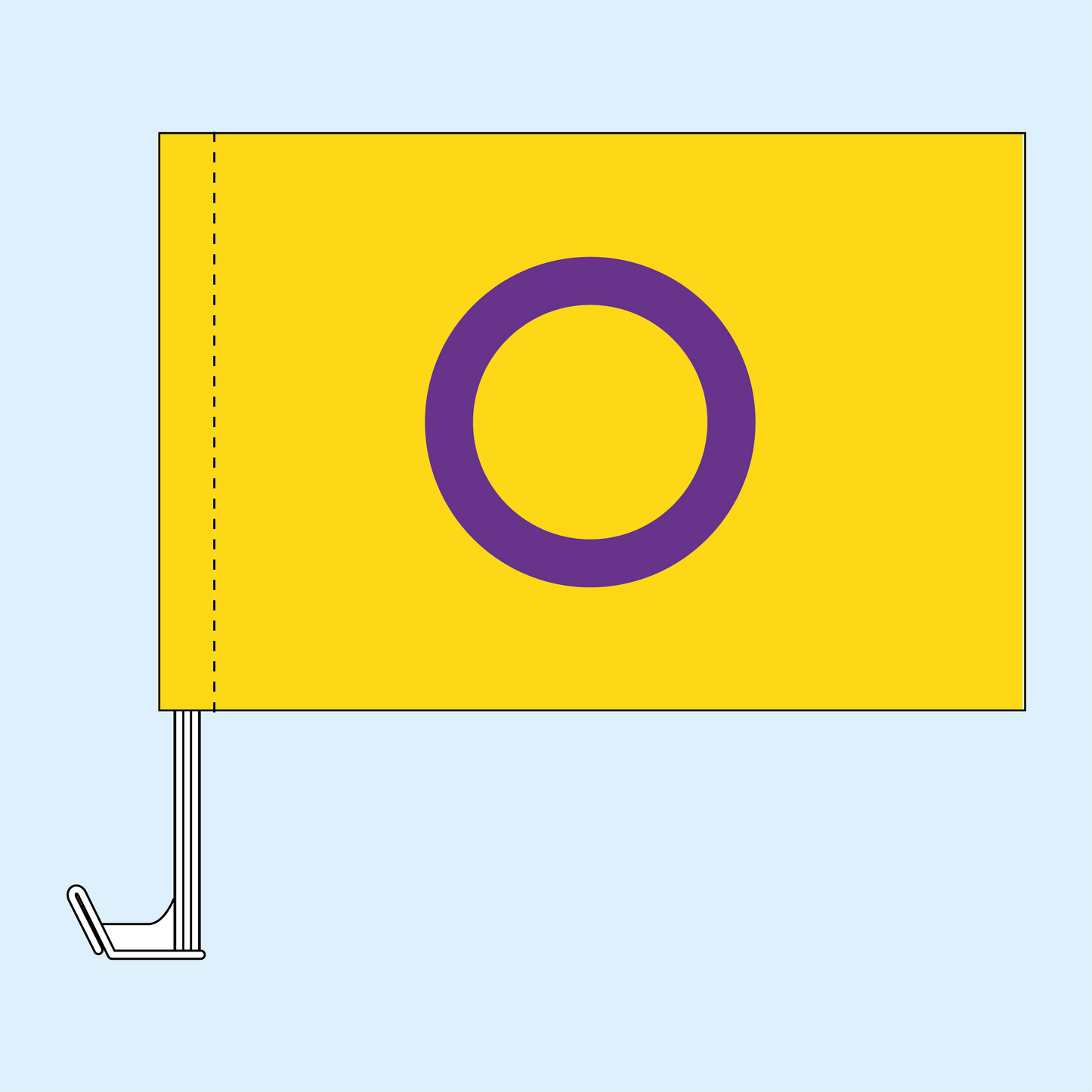 Intersex Pride Car Flag