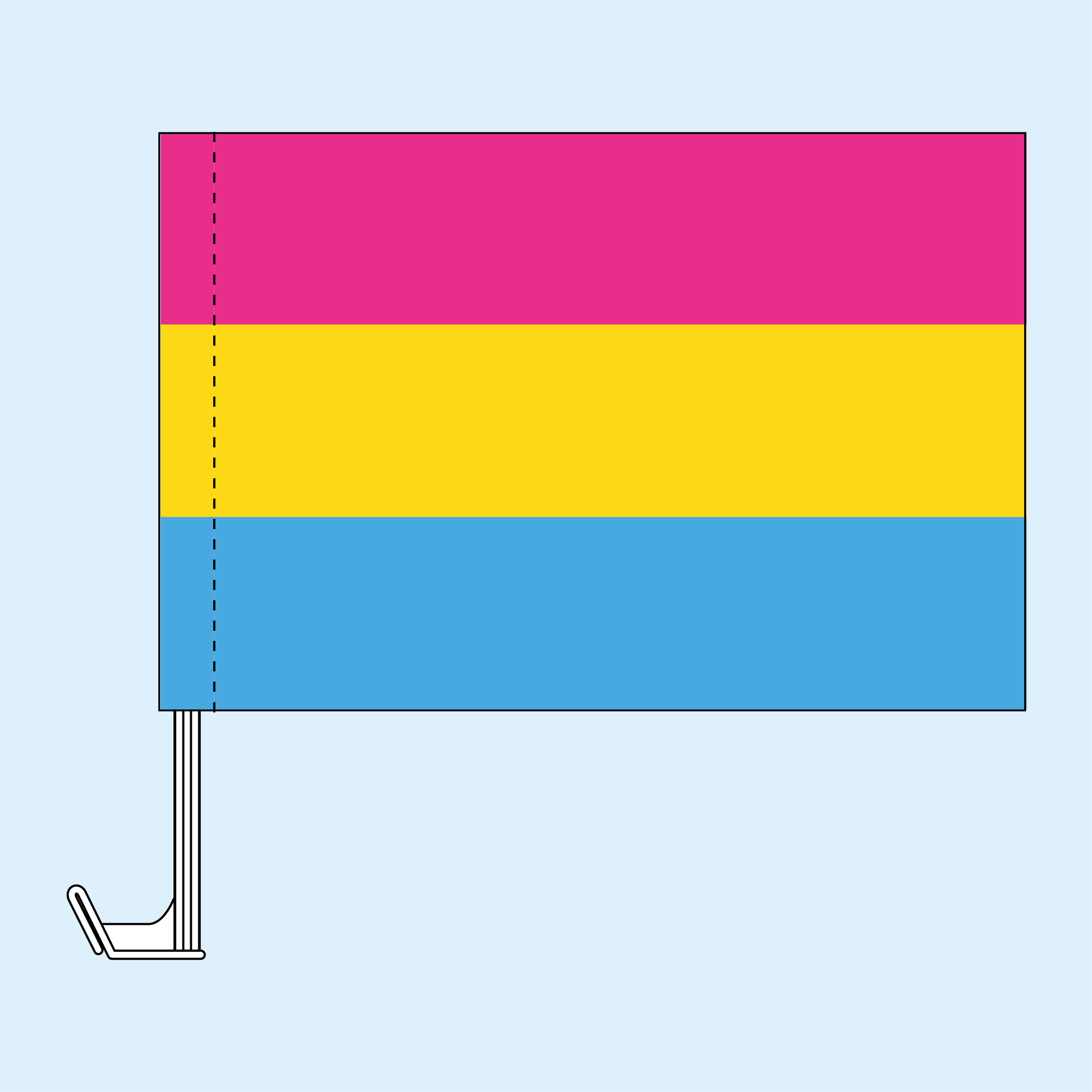 Pansexual Pride Car Flag