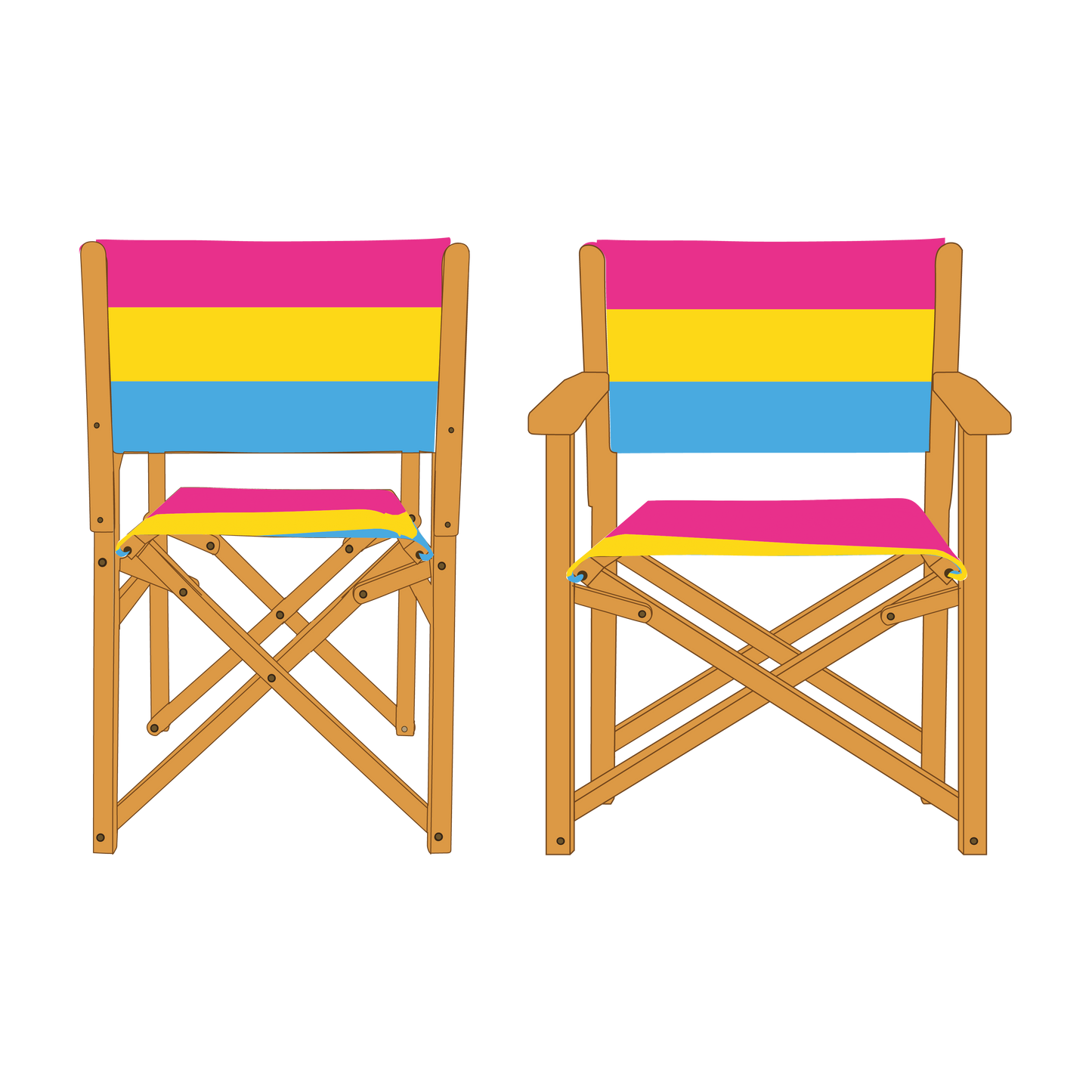 Pansexual Pride Personalised Directors Chair