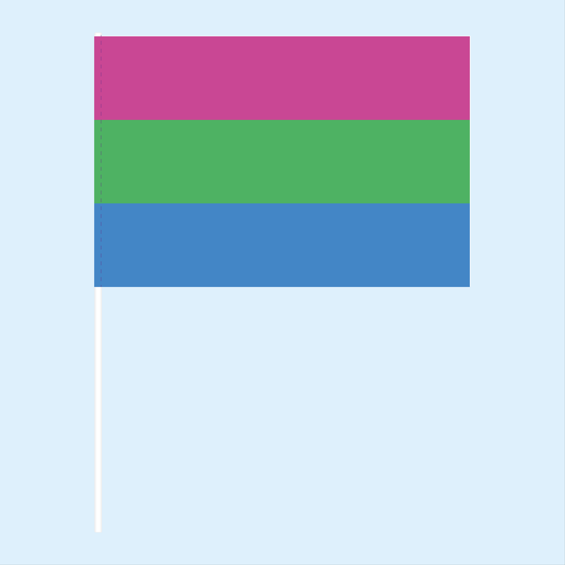 Polysexual Pride Handwaving Flag