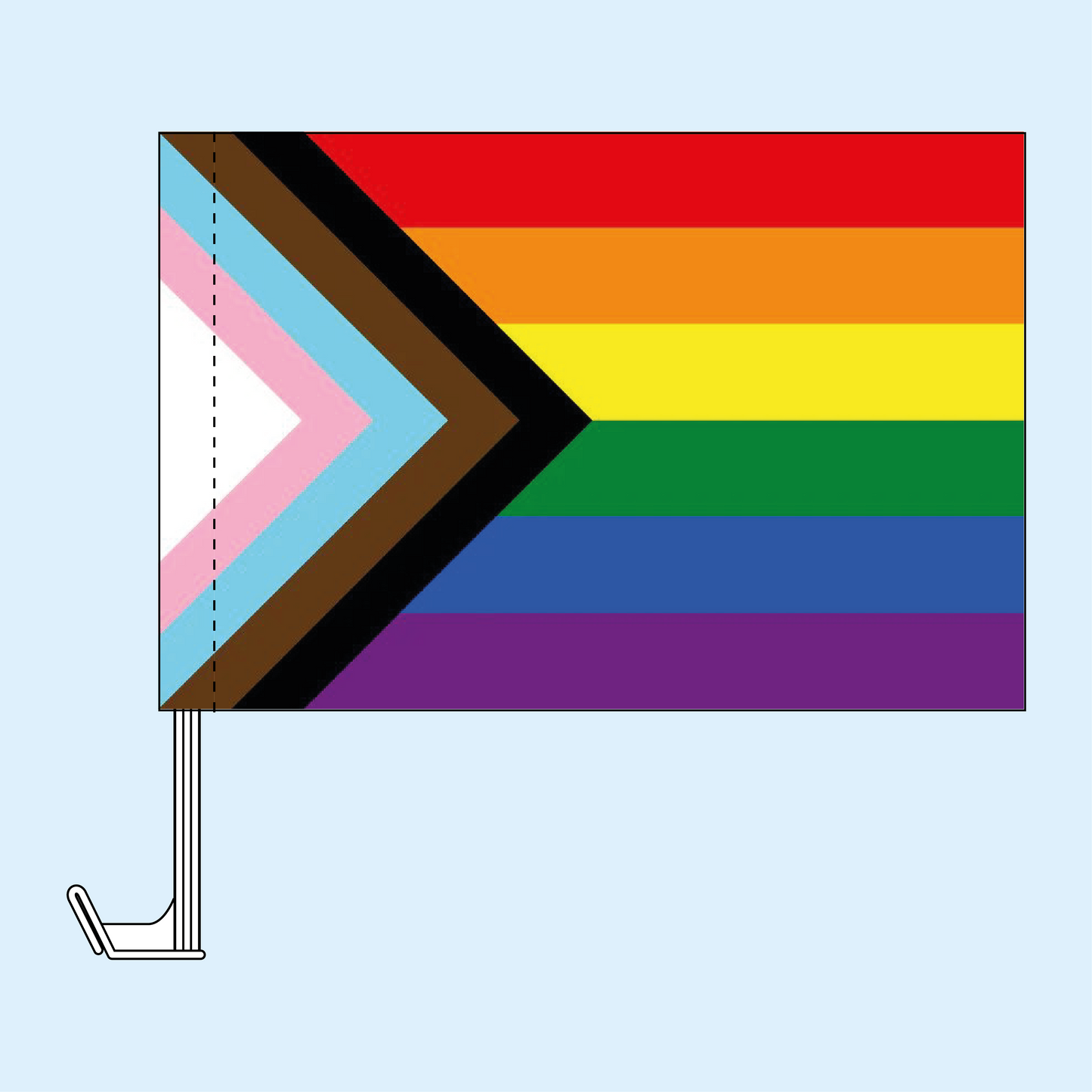 Progress Pride Car Flag