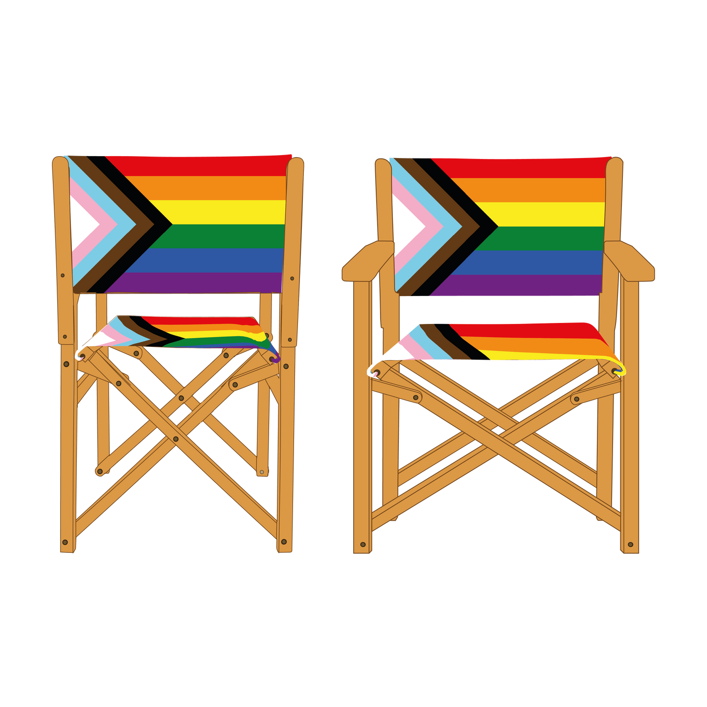 Progress Pride Flag Personalised Directors Chair