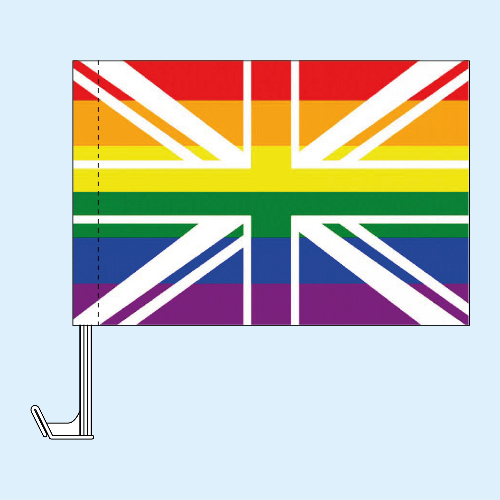 Rainbow Union Car Flag