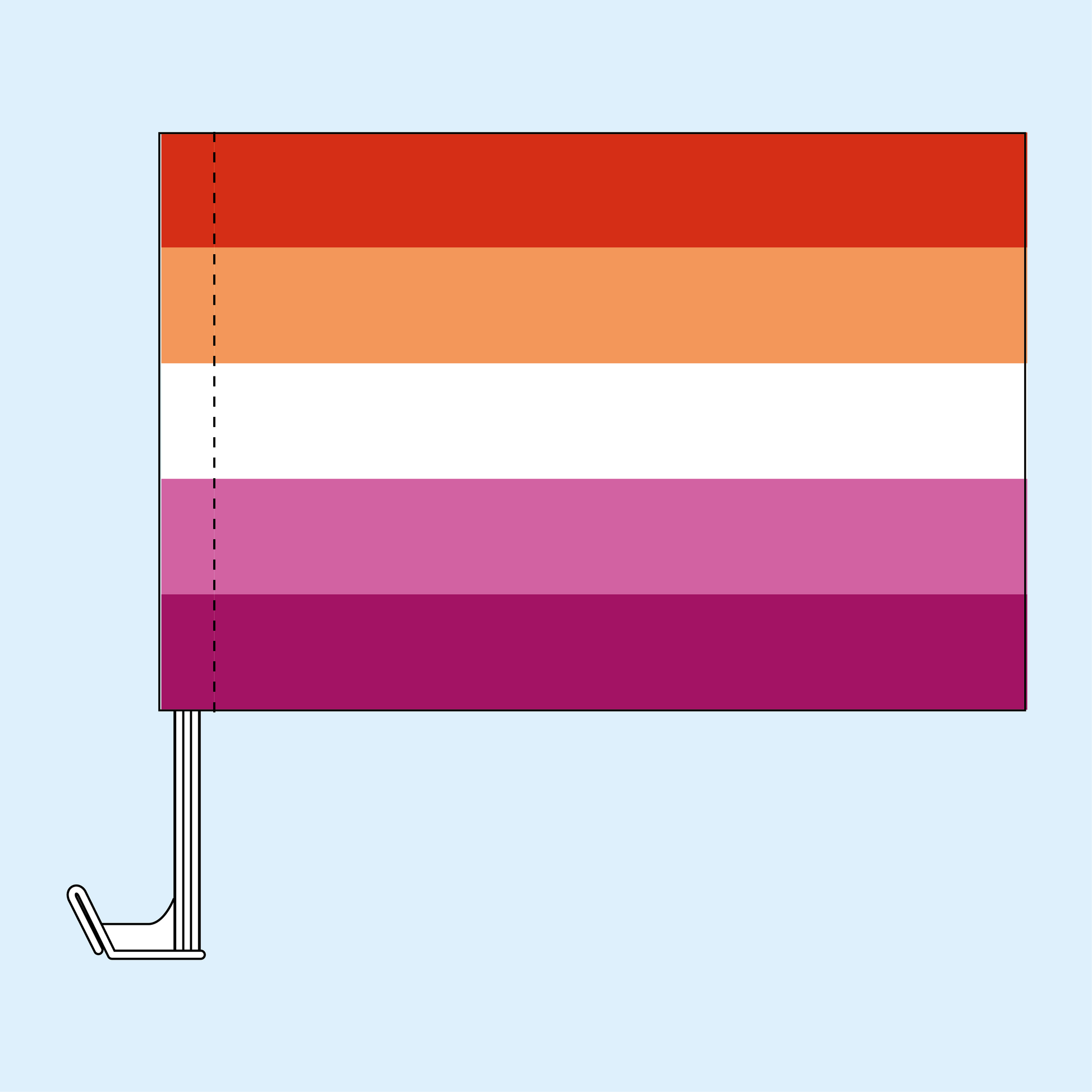 Sunset Lesbian Pride Car Flag