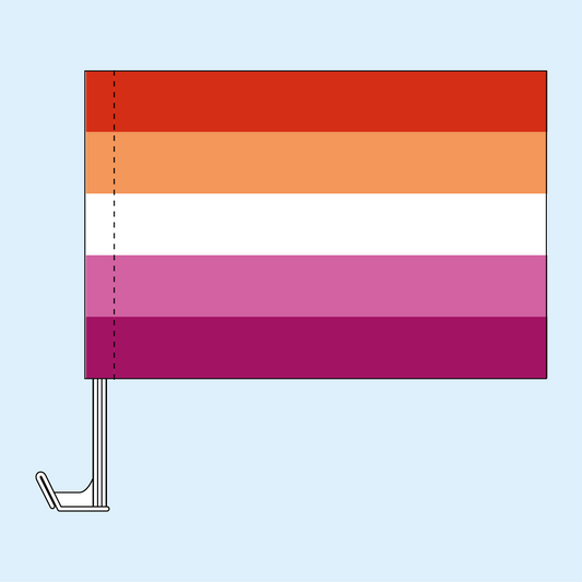 Sunset Lesbian Pride Car Flag